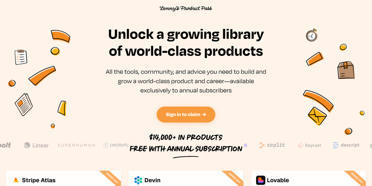 Lenny's Product Pass: Access $14,000+ in Premium AI Tools for Builders and Career Explorers